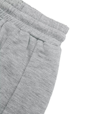 Drawstring Wide-leg Sweatpants in Light Gray, editorial view