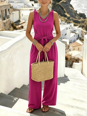 Chic Tie-waist Wide-leg Jumpsuit