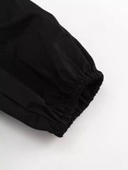 Puff Sleeve Ruffled Hem Mini Dress