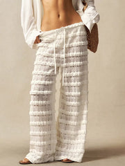 Lace Ruffled Wide-leg Pants