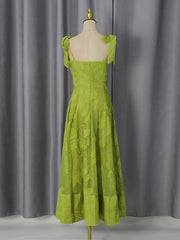 Sweetheart Neck Tie-strap Dress in White, model styling view