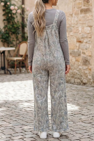 Camouflage Twist Ribbed Sleeveless Jumpsuit, side view