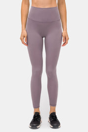 StealthFit pocketed leggings in Pink Purple, high-waisted, full-length activewear pants.