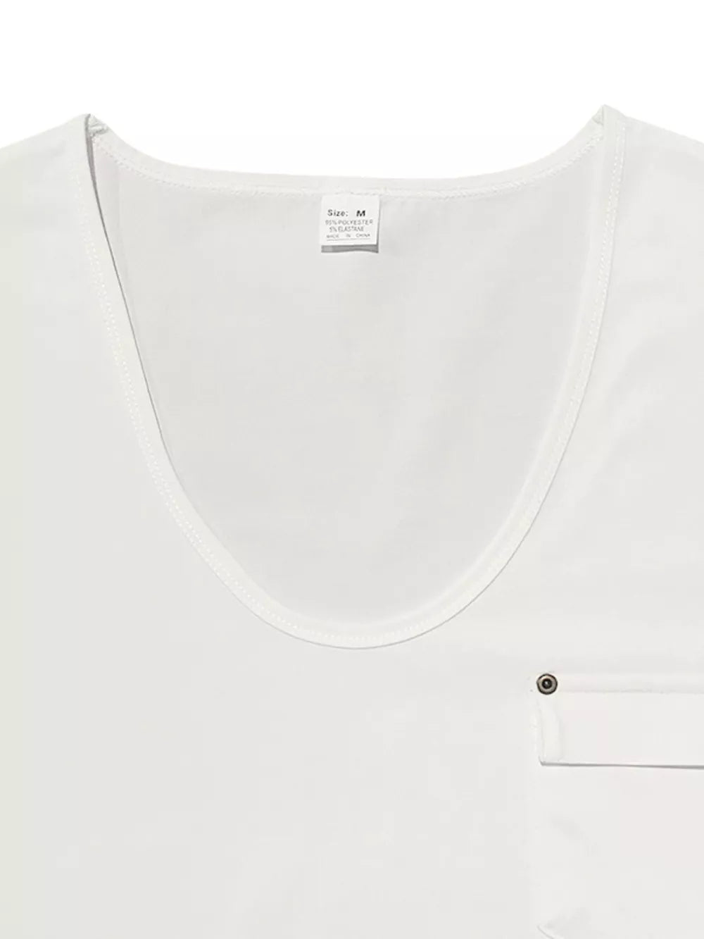Men's Full Size V-neck Pocket T-shirt in Black, model styling view