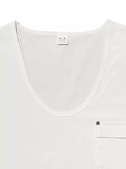 Men's Full Size V-neck Pocket T-shirt in Black, model styling view