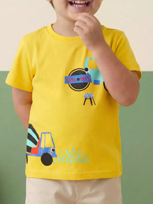 Children's Construction Truck Graphic T-shirt, front view