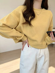 Crew Neck Drop Shoulder Sweatshirt, editorial view