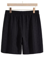 Men's Textured Drawstring Shorts in White, fabric detail