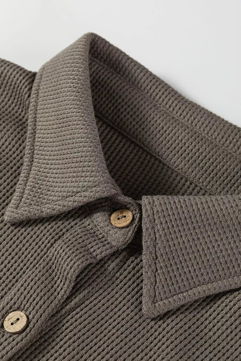 Casual Button-down Dress With Pockets in Dark Gray, editorial view