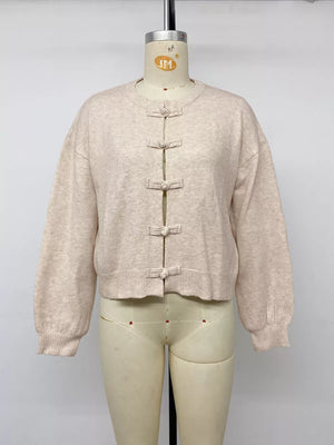 Button-down Long-sleeve Top in Apricot, view 14