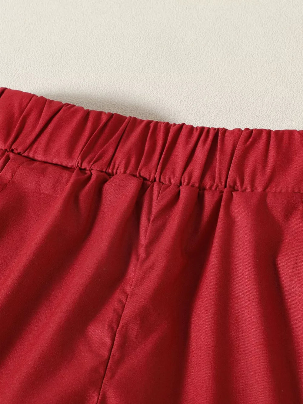 Toddler red shorts with elastic waistband