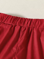Toddler red shorts with elastic waistband