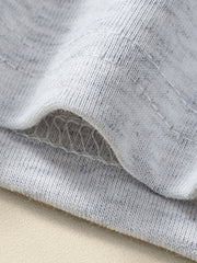 Close-up of grey marled cotton toddler underwear showing stitching detail