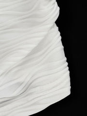 White ruched halter neck cami with textured fabric detail