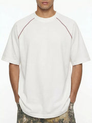Men S Round Neck Short Sleeve T-shirt in Army Green, alternate angle