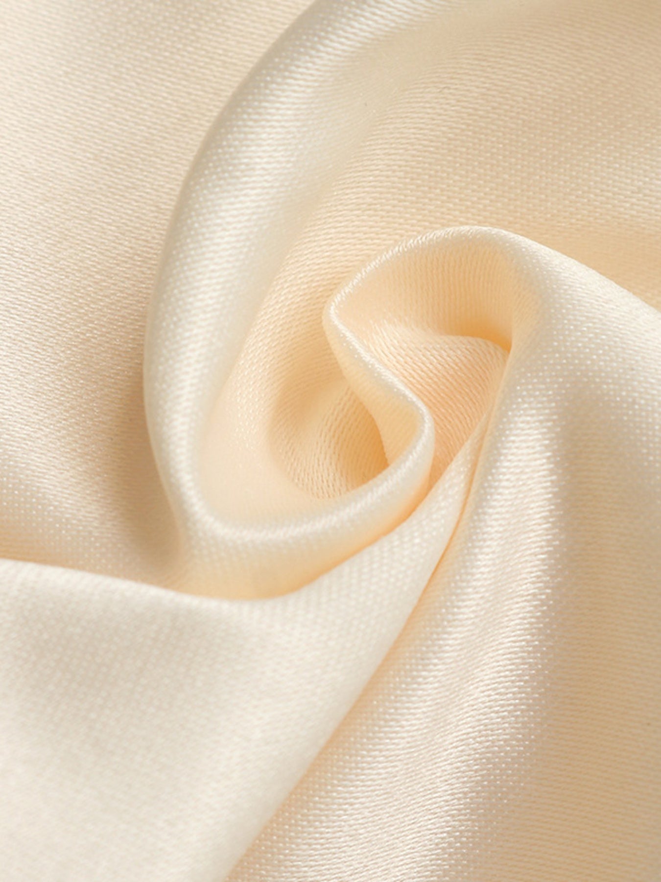 Apricot satin blouse with lace trim detail