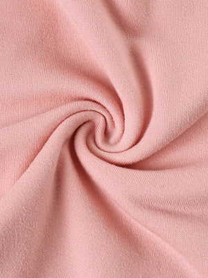 Pink lace trim loungewear set fabric detail