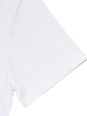 White cotton t-shirt with short sleeves and a subtle textured fabric.