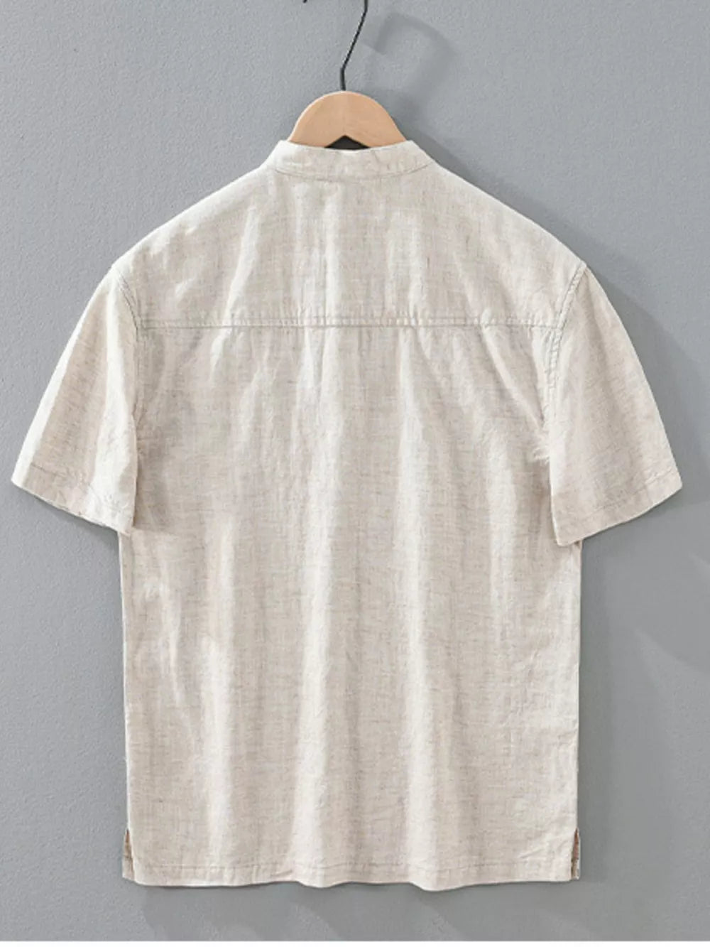 Men's Plus Size Casual Short Sleeve Shirt, model styling view