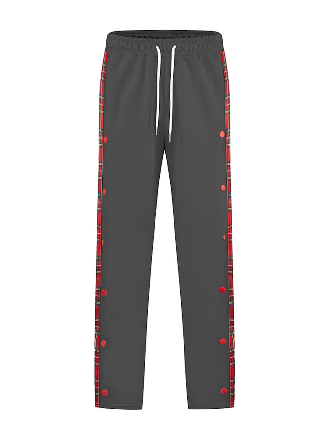 Men's Full Size Drawstring Plaid Side Stripe Pants, product detail