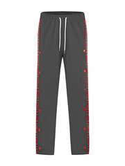 Men's Full Size Drawstring Plaid Side Stripe Pants, product detail