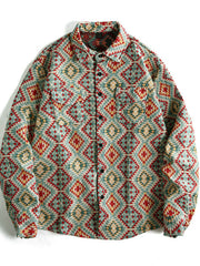 Vibrant Geometric Patchwork Men's Shacket