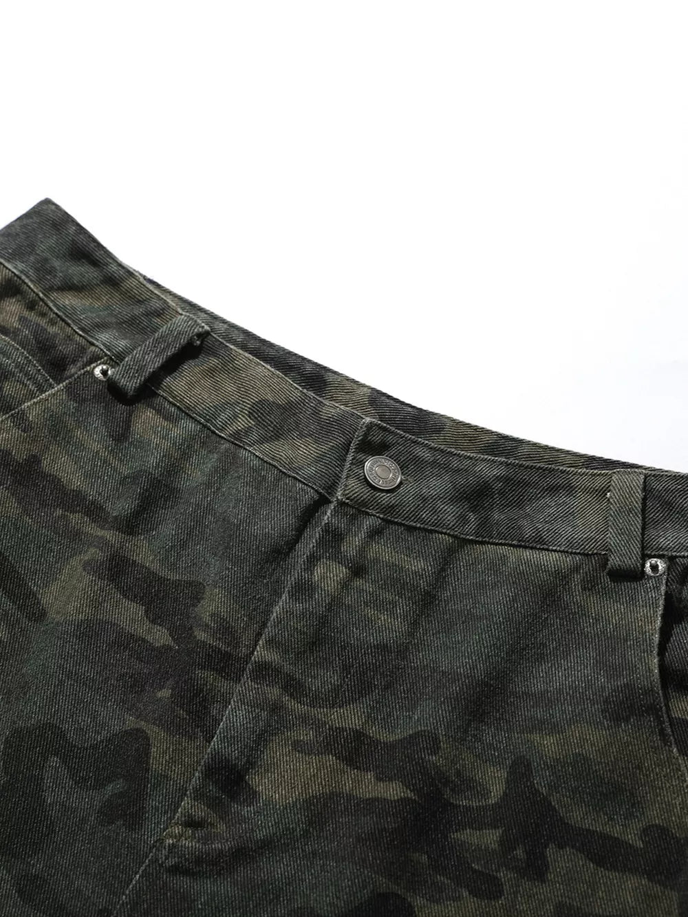 Men's Camouflage Cargo Capris in Green Camouflage, back view