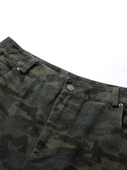 Men's Camouflage Cargo Capris in Green Camouflage, back view