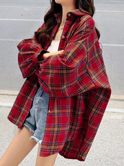 Plaid Button Up Long Sleeve Shirt, alternate angle