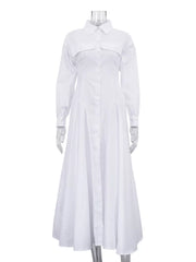 Chic Button-front Maxi Shirt Dress
