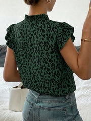 Chic Ruffled Leopard Print Shirt