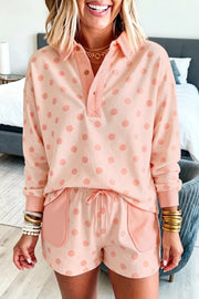 Playful Polka Dot Casual Two-piece Ensemble