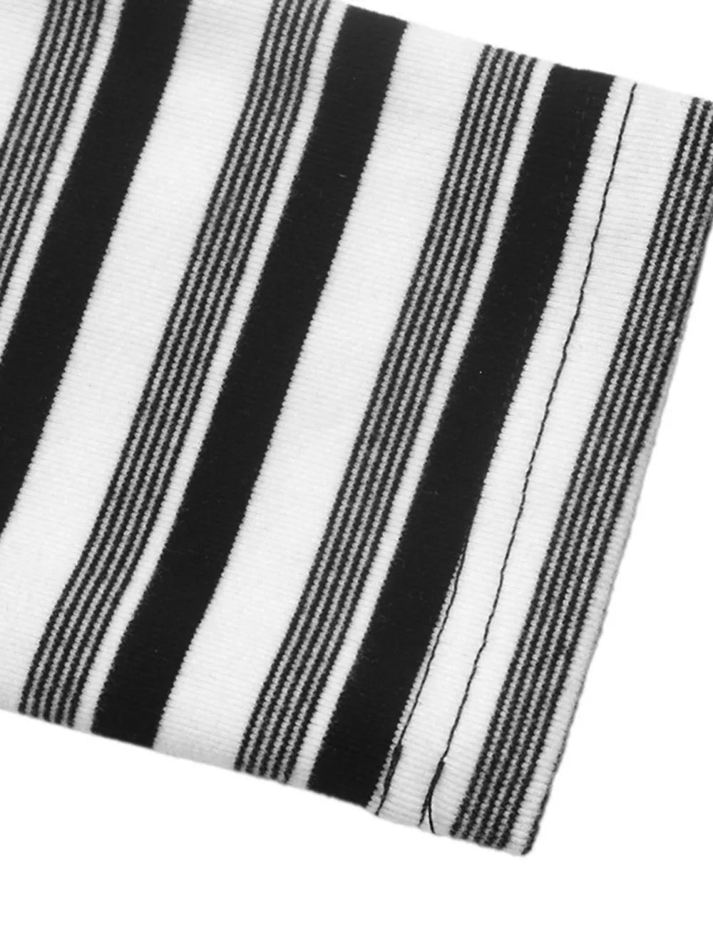 Striped Polo Collar Midi Dress in Black, view 11