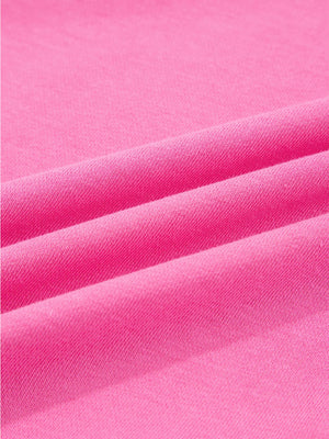 Hot pink casual outfit set fabric detail