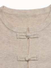 Button-down Long-sleeve Top in Apricot, product detail