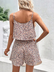 Printed Spaghetti Strap Romper, fabric detail