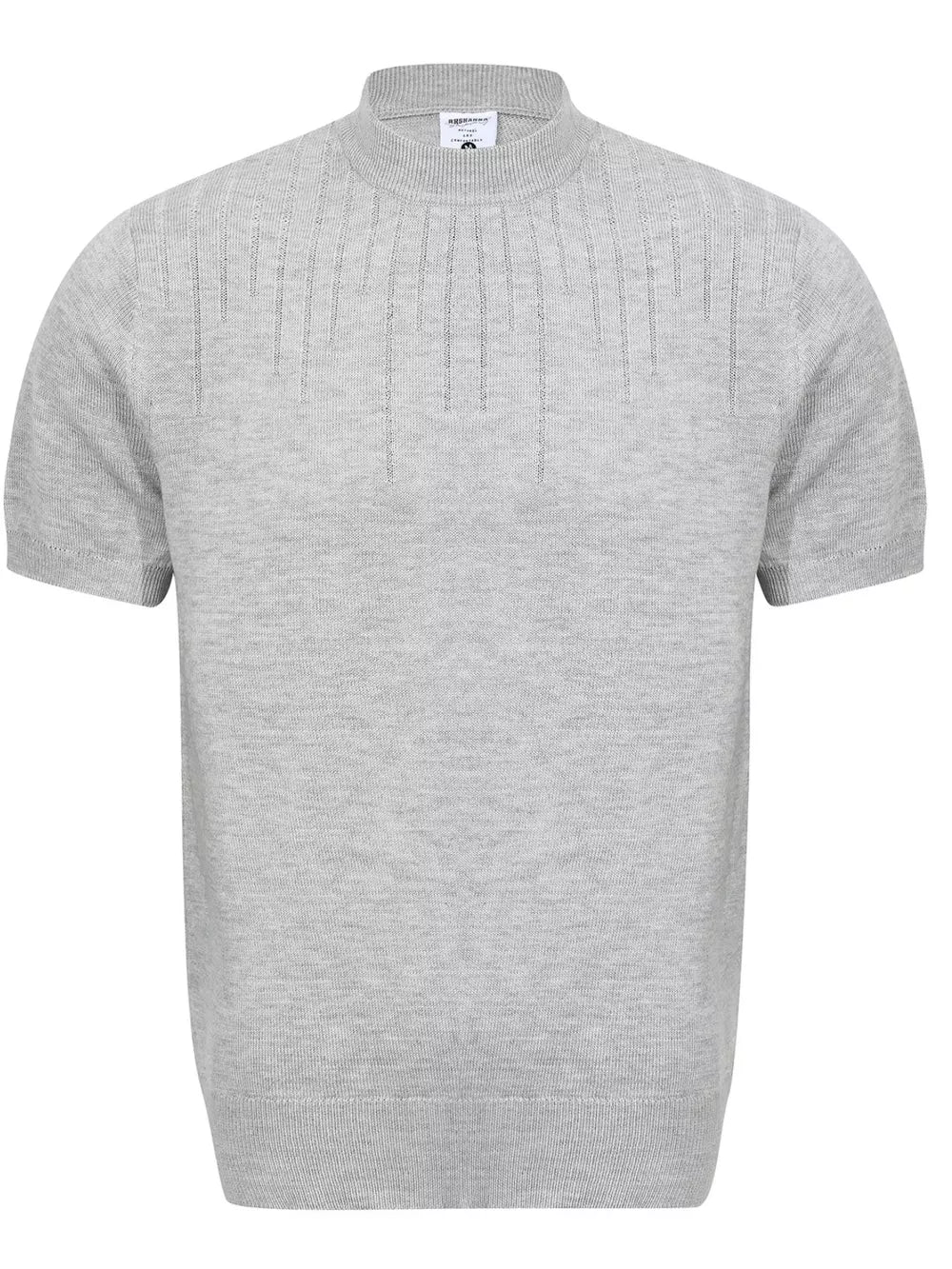 Men's Mock Neck Short Sleeve Knit Top in Khaki, view 12