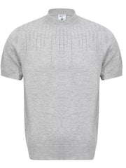 Men's Mock Neck Short Sleeve Knit Top in Khaki, view 12
