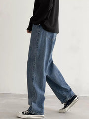 Men's Loose Fit Jeans in Black, alternate angle
