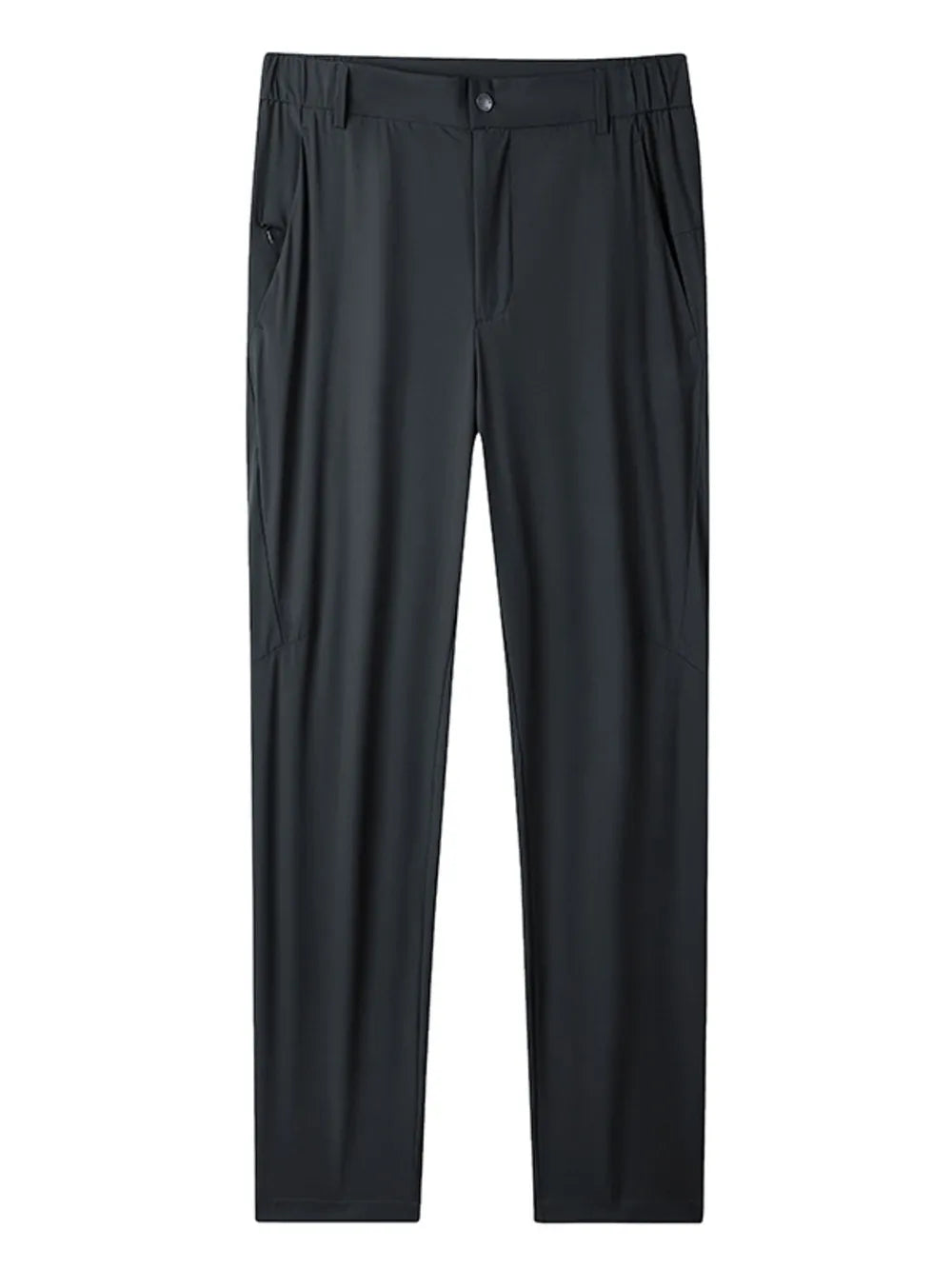 Men's black relaxed fit sweatpants with pockets and elastic waistband.