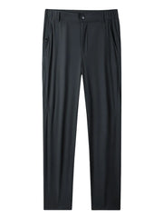 Men's black relaxed fit sweatpants with pockets and elastic waistband.