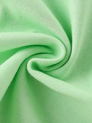 Light green cotton t-shirt fabric detail