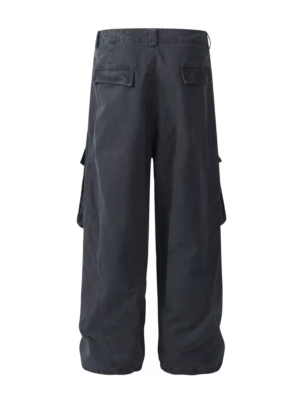 Haze Gray cargo sweatpants with multiple pockets and relaxed fit.