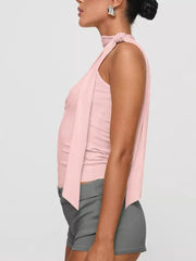 Chic Asymmetric Halter Neck Tank