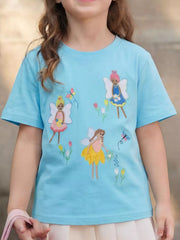 Children's Embroidered Round Neck T-shirt, front view