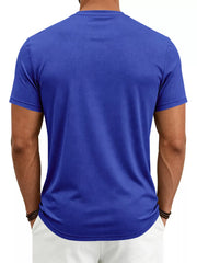 Men's Classic Fit Crew Neck T-shirt Plus Size in Black, fit detail
