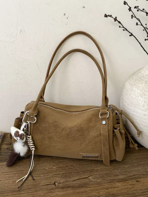 Vintage Lightweight Shoulder Bag in Brown, side view