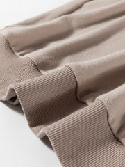 Mocha raglan sweatshirt with ribbed cuffs and hem detail