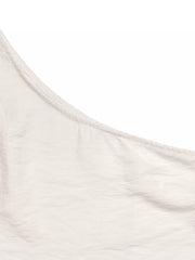Cream one-shoulder top with textured fabric detail