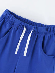Children's Striped Crocodile T-shirt And Shorts Set, model styling view